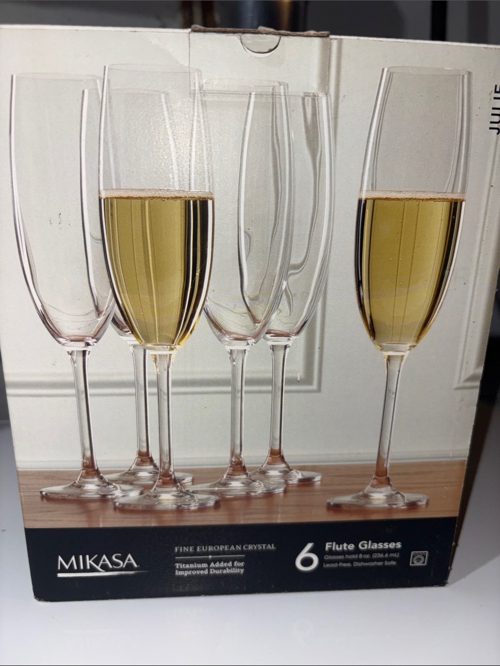 6 Flute Wine Glasses